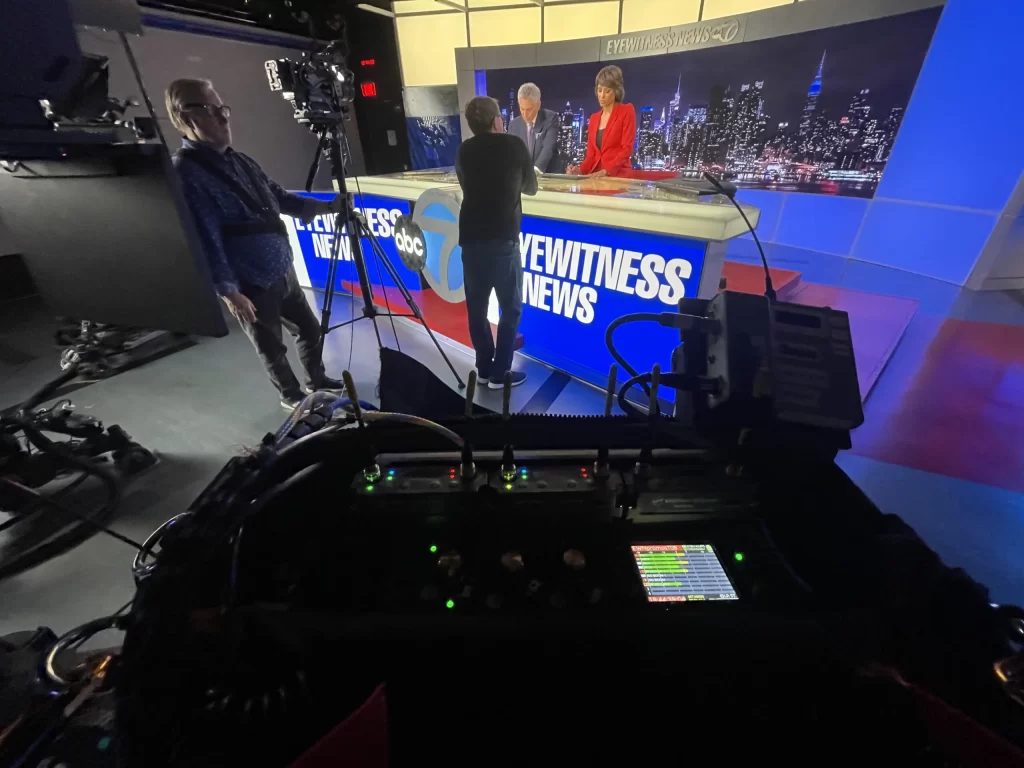 Sound recording equipment for a WABC-TV's Eyewitness News promo recording