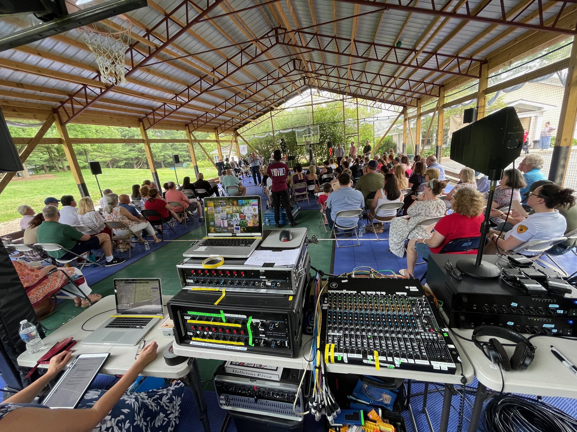 outdoor PA sound system for a music performance in Princeton