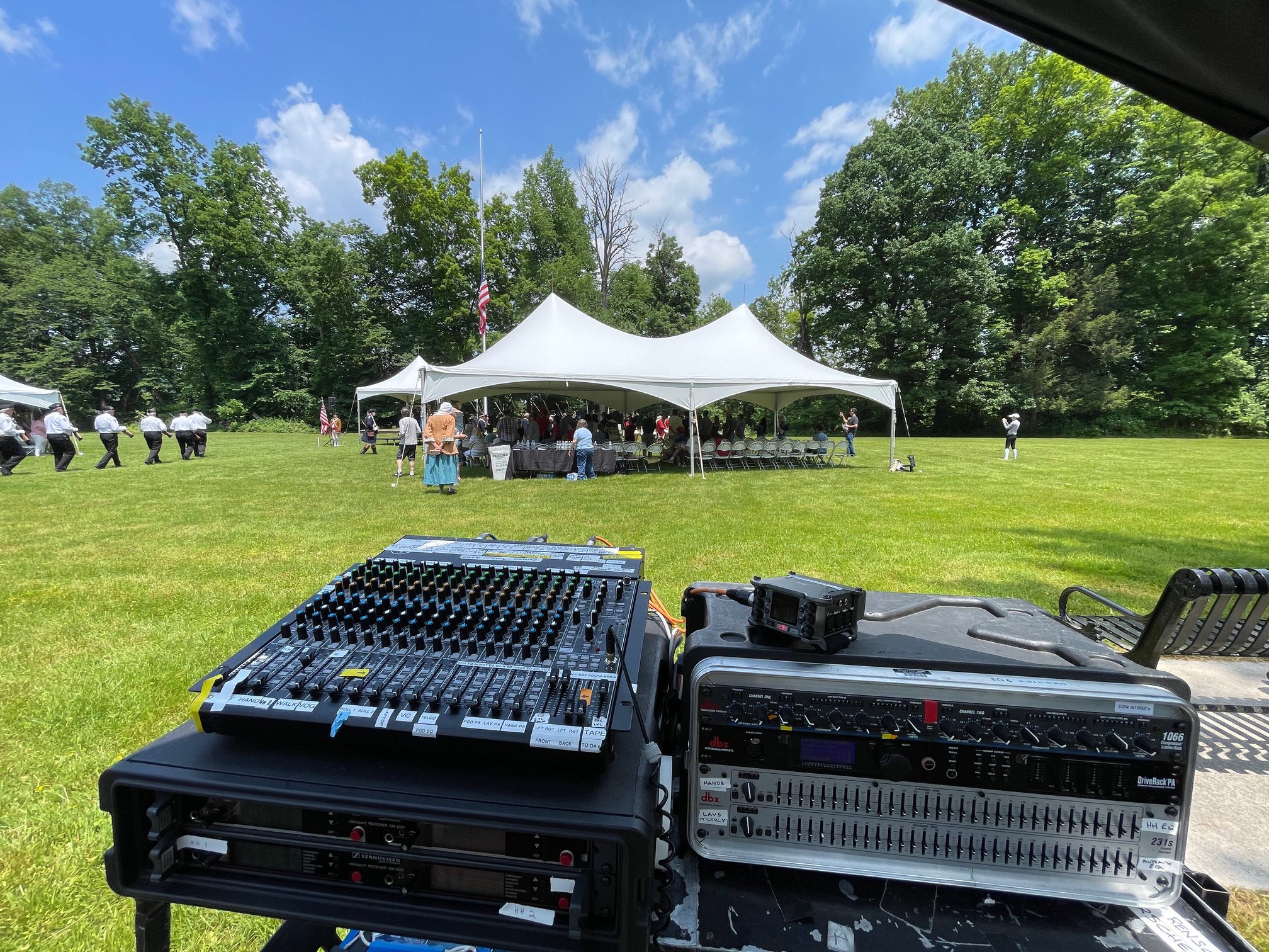 sound system for a Memorial Day ceremony