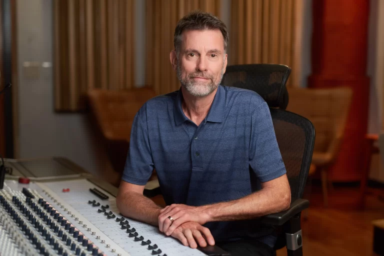 Location Sound Mixer Larry Kaltenbach at sound mixing console in Philadelphia