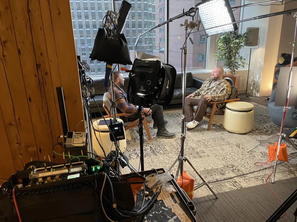 Sound recording for ABC News interview with recording artist Teddy Swims